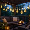LED Solar Lichterkette, 20x Glühbirnen, Hanfseil, L 570 cm Bild 4