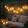 LED Solar Lichterkette, 20x Glühbirnen, Hanfseil, L 570 cm Bild 2