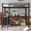 Etagenbett 204 x 150 x 180 cm, Liegefläche 90x200 cm, mit 2 m Schreibtisch, 3 Schubladen und Schrägleiter Bild 4