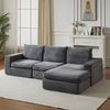 Modulares Ecksofa H 81 x T 251 x B 160 cm aus Cord in Dunkelgrau mit variabler Chaiselongue Bild 2