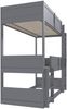 Dreibettzimmerbett 90*200 cm, Massivholzlatten, Hochbett, hohes Zaundesign, Kinderbett, Holzbett, grau Bild 4
