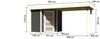 Gartenhaus Schwandorf 3, 213x217 cm plus Anbaudach 2,80m mit Wänden, 19 mm Holz terragrau Bild 2