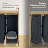 Bellamio 'Newa' Wäschesammler aus Bambus, dunkelgrau, inkl. 4 Wäschesäcke je 50 Liter aus Oxford-Gewebe, ausziehbar, Wäschekorb mit 2 Ablagen Bild 4