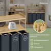 Bellamio 'Newa' Wäschesammler aus Bambus, dunkelgrau, inkl. 4 Wäschesäcke je 50 Liter aus Oxford-Gewebe, ausziehbar, Wäschekorb mit 2 Ablagen Bild 3