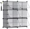 SONGMICS Schuhregal mit 6 Fächern, Schuhschrank, 30 x 40 x 30 cm pro Fach, schmal, mit Türen, Stahlrahmen, Kunststoff, für Flur, Schlafzimmer, Eingangsbereich, schiefergrau Bild 5