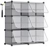 SONGMICS Schuhregal mit 6 Fächern, Schuhschrank, 30 x 40 x 30 cm pro Fach, schmal, mit Türen, Stahlrahmen, Kunststoff, für Flur, Schlafzimmer, Eingangsbereich, schiefergrau Bild 4