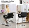HOMCOM Barhocker mit Metallgestell, Lehne, Fußstütze (Höhenverstellbar Küchenstuhl, 1 St, 360° Drehbar Barstuhl), für Küche, Wohnzimmer, Esszimmer Schwarz Bild 4