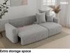 MEBLINI Schlafcouch mit Bettkasten - 238x142x73cm - Hellgrau Cordstoff - DAVE - Kleines Ecksofa mit Schlaffunktion - Sofa mit Relaxfunktion und Kissen - Kleine Couch L-Form - Eckcouch Bild 4