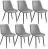 tectake Esszimmerstuhl Set Stuhl (6er Set, 6 St), gepolstert, in Samtoptik Bild 4