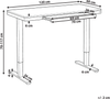 Schreibtisch elektrisch höhenverstellbar PENLY Weiß 120 cm 60 cm mit USB-Anschluss Bild 2