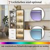 BlingBin Vitrine Glasvitrine (1-St, LED-Vitrinenschrank mit Glastür und 3 Schubladen, 80×40×160 cm) Hochregal mit RGB-Beleuchtung für Wohnzimmer, Schlafzimmer oder Büro Bild 2