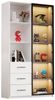 BlingBin Vitrine Glasvitrine (1-St, LED-Vitrinenschrank mit Glastür und 3 Schubladen, 80×40×160 cm) Hochregal mit RGB-Beleuchtung für Wohnzimmer, Schlafzimmer oder Büro Bild 4