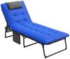 Outsunny Gartenliege mit Kopfkissen, 4-Fach verstellbare Rückenlehne, wetterfest Liegestuhl, 1 St, klappbar Sonnenliege, bis 120 kg belastbar, für Garten Outdoor Pool, Blau Bild 2