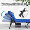 Outsunny Gartenliege mit Kopfkissen, 4-Fach verstellbare Rückenlehne, wetterfest Liegestuhl, 1 St, klappbar Sonnenliege, bis 120 kg belastbar, für Garten Outdoor Pool, Blau Bild 4