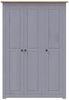 vidaXL Kleiderschrank 3-Türig Grau 118×50×171,5 cm Kiefer Panama Serie 282662 Bild 4