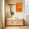 SoBuy FSR188-N Schuhbank, Spanplatte, Melamin, Helle Eiche, 104 x 47 x 35 cm Bild 2