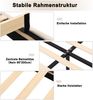 Polsterbett 90×200 cm mit höhenverstellbarem Kopfteil, Samtbezug & Lattenrost, Beige Bild 5