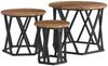 vidaXL Nesting Beistelltisch 3 pcs Altholz Ingenieure Holz und Stahl 868259 Bild 2