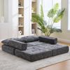 Klappsofa Bett mit Kopf- & Lendenkissen, multifunktionales Schlafsofa, 2-in-1 Faltsofa mit hochdichtem Schaumstoff,Grau Bild 3