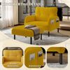 LVHOM Sessel mit Seitentaschen, Relaxsessel Cordstoff, Polstersessel Lehnstuhl Wohnzimmersessel mit Metallbeine, Gelb Bild 3