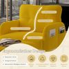 LVHOM Sessel mit Seitentaschen, Relaxsessel Cordstoff, Polstersessel Lehnstuhl Wohnzimmersessel mit Metallbeine, Gelb Bild 4
