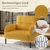 LVHOM Sessel mit Seitentaschen, Relaxsessel Cordstoff, Polstersessel Lehnstuhl Wohnzimmersessel mit Metallbeine, Gelb Bild 5