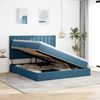 vidaXL Aufbewahrungsbett mit Matratze Dunkelblau 180 x 200 cm Samt 3372169 Bild 4