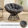 SeedWave Loungesessel 360° Drehbarer Papasan-Sessel Stahlgestell mit 92cm Trennbarem Polster, Relaxsessel für Balkon, Garten, Terrasse Bild 4
