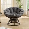 SeedWave Loungesessel 360° Drehbarer Papasan-Sessel Stahlgestell mit 92cm Trennbarem Polster, Relaxsessel für Balkon, Garten, Terrasse Bild 2