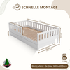 Crazy Pine 'Crazy Basic' Kinderbett mit Rausfallschutz, Skandinavisches Design, Holz, Weiß, 100x190 cm, mit Schublade Bild 2