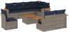 vidaXL 9-tlg. Garten-Sofagarnitur mit Kissen Grau Poly Rattan 3227013 Bild 2