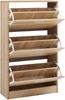 Schuhschrank Sykkylven 103x60x24 cm mit 3 Klappen Sonoma-Eiche [en. casa] Bild 4