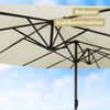 Doppelsonnenschirm 450x260cm KOGO - XXL Sonnenschirm | Großer Schirm UV-Beständig Gartenschirm mit Kurbel Terrassenschirm für Garten, Terrasse & Pool | Creme Bild 4