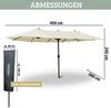 Doppelsonnenschirm 450x260cm KOGO - XXL Sonnenschirm | Großer Schirm UV-Beständig Gartenschirm mit Kurbel Terrassenschirm für Garten, Terrasse & Pool | Creme Bild 2