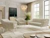 Wohnzimmerset PIRS 1-1-3, Skandinavisches 3-Sitzer Sofa mit Sesseln, Sofa mit Wellenfederung, weiße Füße, Skandinavisches Möbelset - Beige Velvet Bild 4