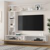 Wohnwand 180 x 35 x 150 cm, hängend oder stehend, in Weiß und Holzoptik mit TV-Board Bild 2