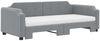 vidaXL Tagesbett Ausziehbar mit Matratze Hellgrau 90x190 cm Stoff 3197662 Bild 3