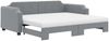 vidaXL Tagesbett Ausziehbar mit Matratze Hellgrau 90x190 cm Stoff 3197662 Bild 2