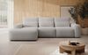 Selsey 'Carnos' Ecksofa mit Schlaffunktion, Lendenkissen, wasserabweisendem Chenille, Grau, links Bild 2
