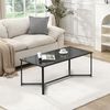FineBuy Couchtisch Glas Metall 100 cm, Rechteckiger Wohnzimmertisch Modern mit Glasplatte & Metallgestell, Sofatisch im Industrial Design für Wohnzimmer Bild 2