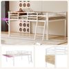 Flieks Hochbett Metallbett Kinderbett 140x200cm mit LED Klapp-Schreibtisch und Leiter Bild 4