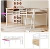 Flieks Hochbett Metallbett Kinderbett 140x200cm mit LED Klapp-Schreibtisch und Leiter Bild 3