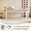 Flieks Hochbett Metallbett Kinderbett 140x200cm mit LED Klapp-Schreibtisch und Leiter Bild 2