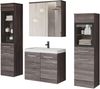 welltime Badmöbel-Set MADRIT II, Schrank mit Waschbecken, 2 Hänger, Spiegelschrank, (Komplett-Set, 5-St), Hängende Badmöbel mit Glaseinsätzen – in vielen Farben erhältlich Bild 1