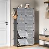 Mondeer Schuhregal Schuhschrank, Kunststoff-Schuhschrank mit Tür, Platzsparend, für 20-40 Paar Schuhe Bild 2