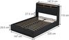 Polsterbett Christin Anthrazit/Eiche mit LED und USB-Anschluss Vitalispa Bild 2