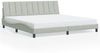 vidaXL Bettgestell mit LED ohne Matratze "Hanko" Hellgrau 200x200 cm Samt 3213799 Bild 5