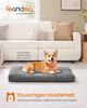 Feandrea Hundebett, Hundekissen L, für mittelgroße Hunde, flauschige Hundematte, Plüsch, 95 x 60 cm, weiche Polsterung, waschbar, rutschfest, schiefergrau Bild 2