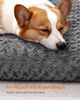 Feandrea Hundebett, Hundekissen L, für mittelgroße Hunde, flauschige Hundematte, Plüsch, 95 x 60 cm, weiche Polsterung, waschbar, rutschfest, schiefergrau Bild 3