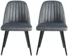 Vente-unique - Stuhl 2er-Set - Samt & schwarzes Metall - Grau - ELEANA Bild 4